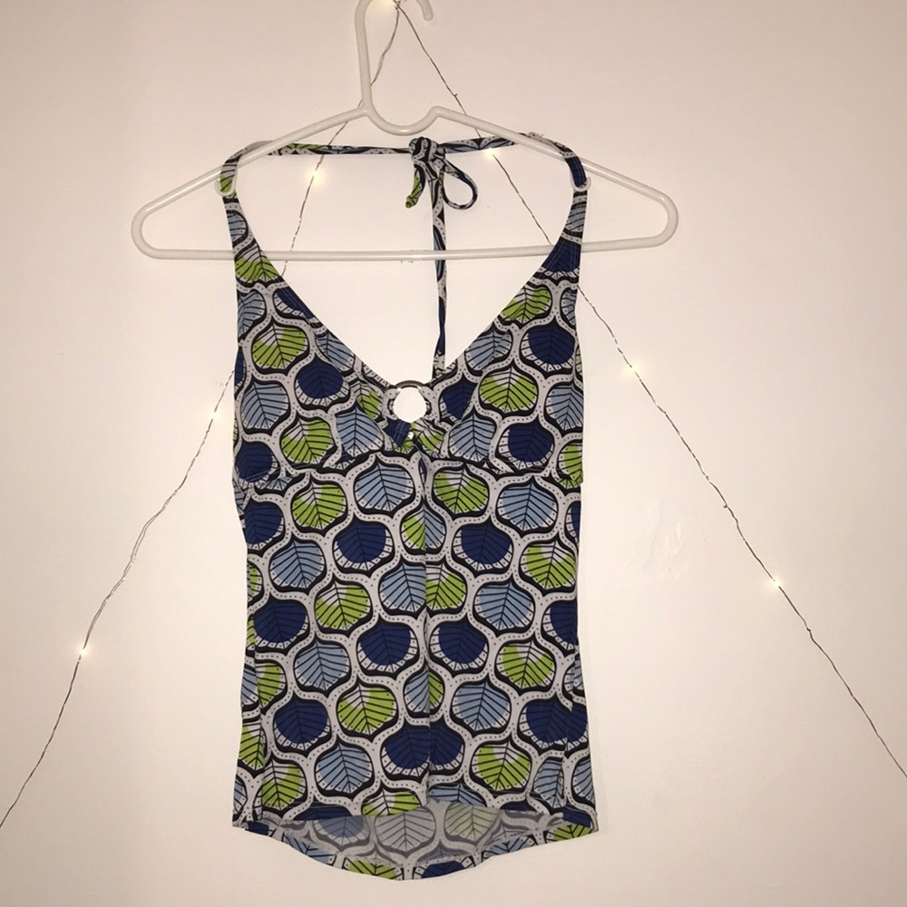 tie neck tankini bathing suit top